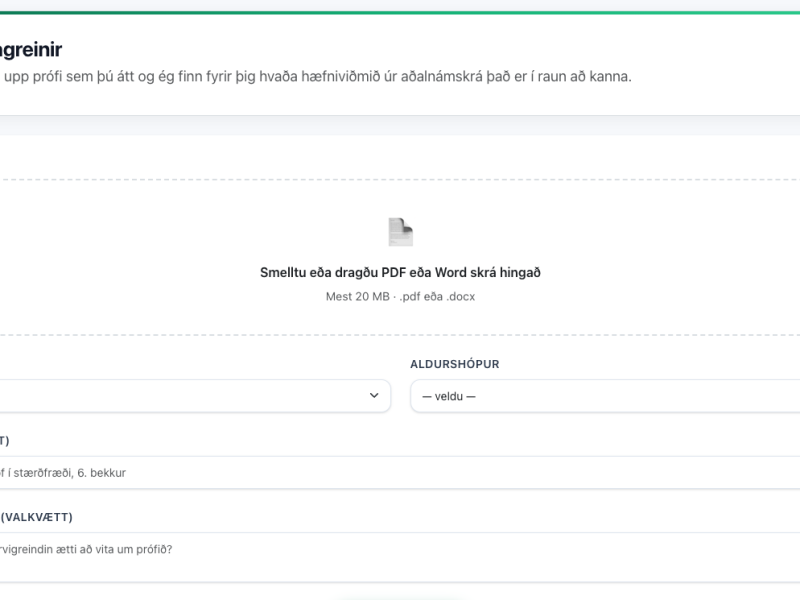 Prófagreinir: Hvaða hæfniviðmið metur prófið þitt í raun?