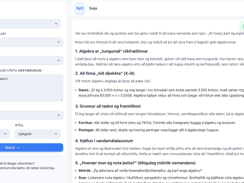 Aðstoð við Rökstuðning
