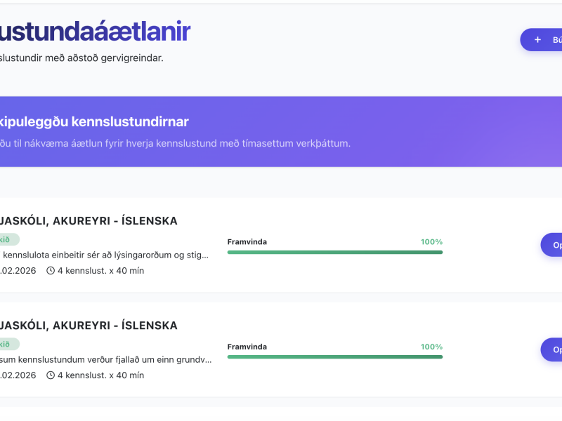Skipuleggðu kennsluna á svipstundu með nýju verkfæri!